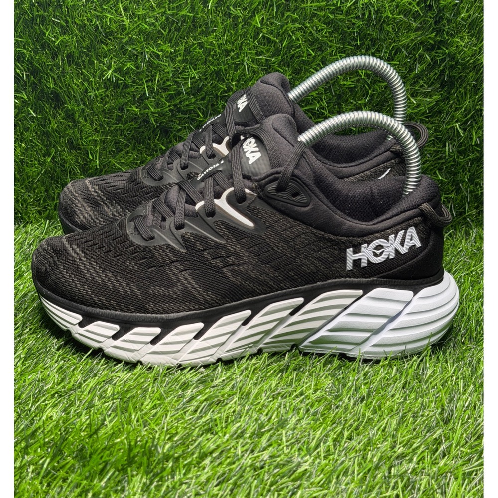 Hoka One One Gaviota 4 Womens sz 6B Running Shoes Black White 1123199 BWHT